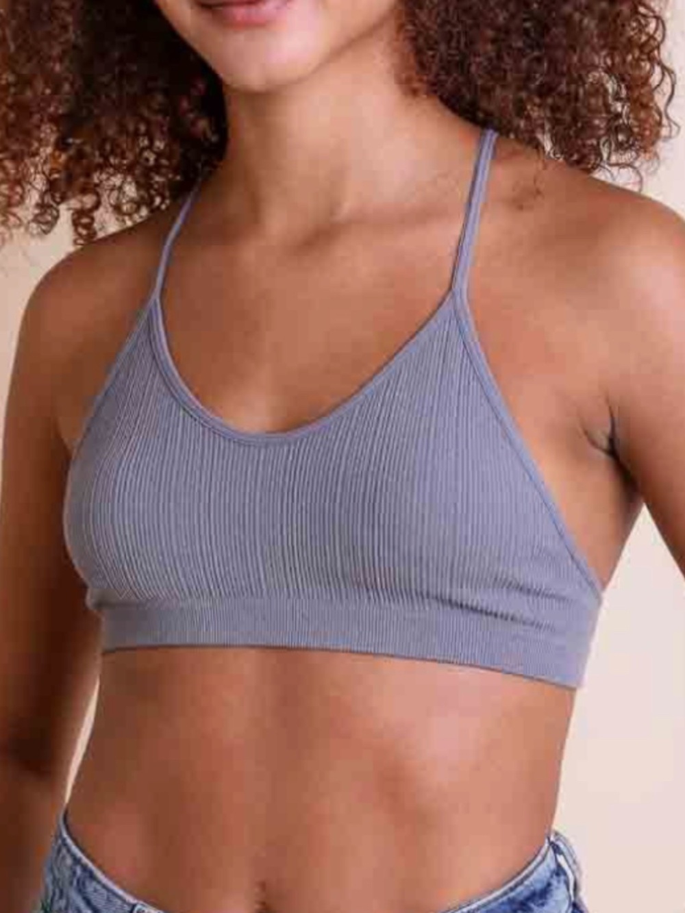 Boho minimalist racerback bralette floral - Picture 10 of 11